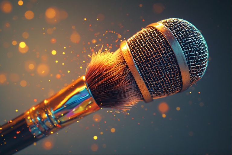 Voice as a paintbrush illustration showing vocal variety and pitch as colors.